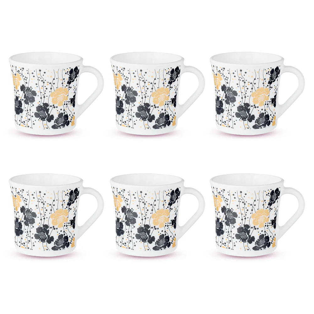 Larah by Borosil Crysta Dreamer Mug Set, 160ml x 6