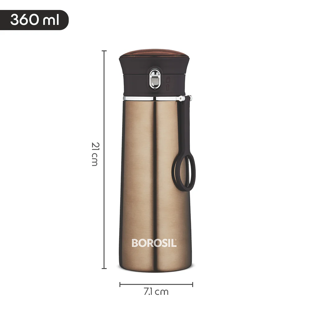 Borosil Travelease Brown, 360ml