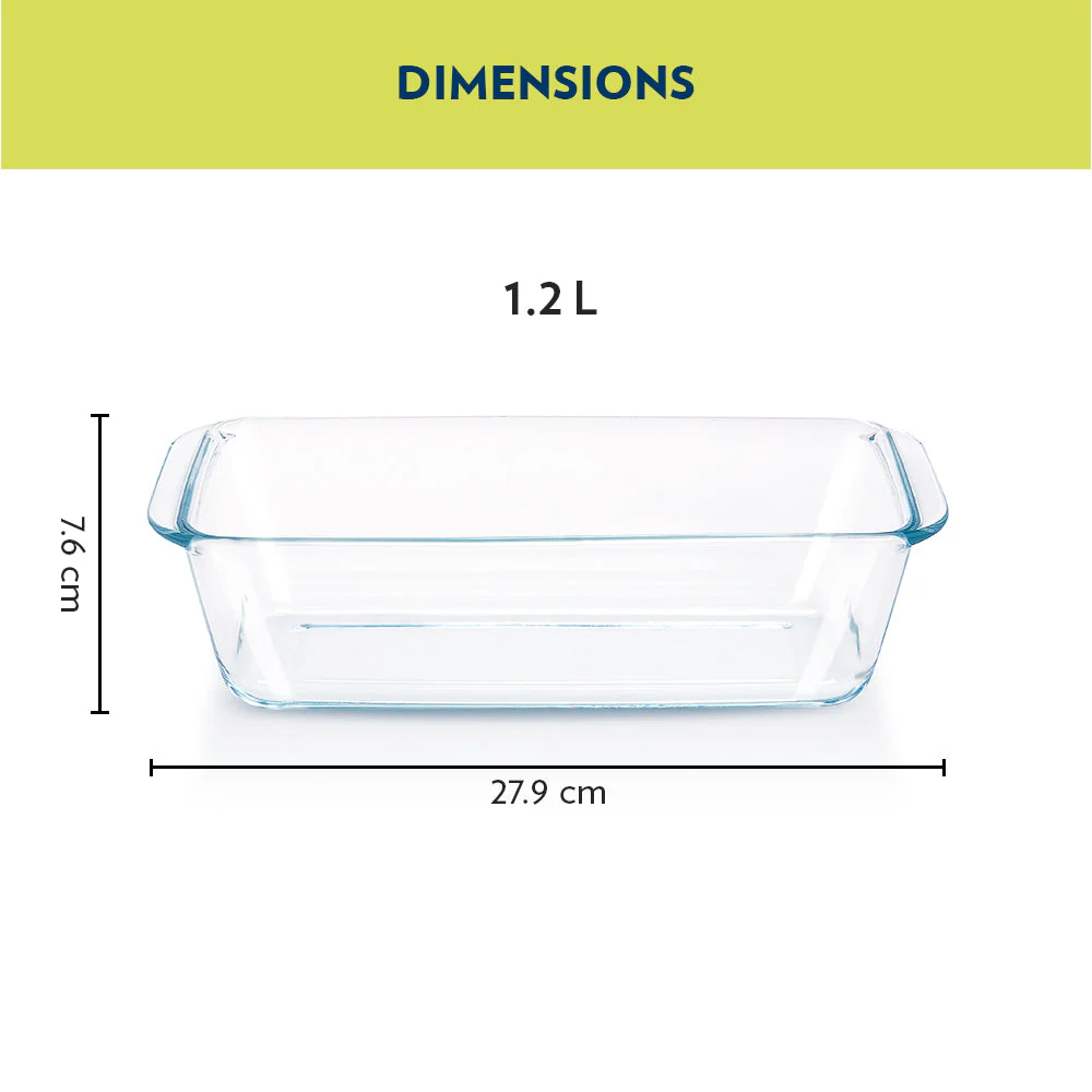 Borosil Loaf Baking Dish, 1.2L