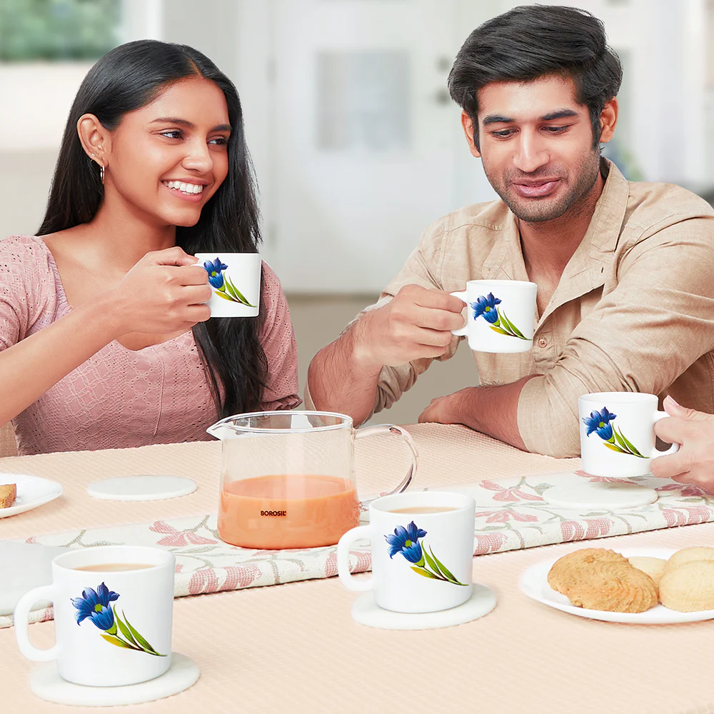 Larah by Borosil Nina Mug Set, 180ml x 6