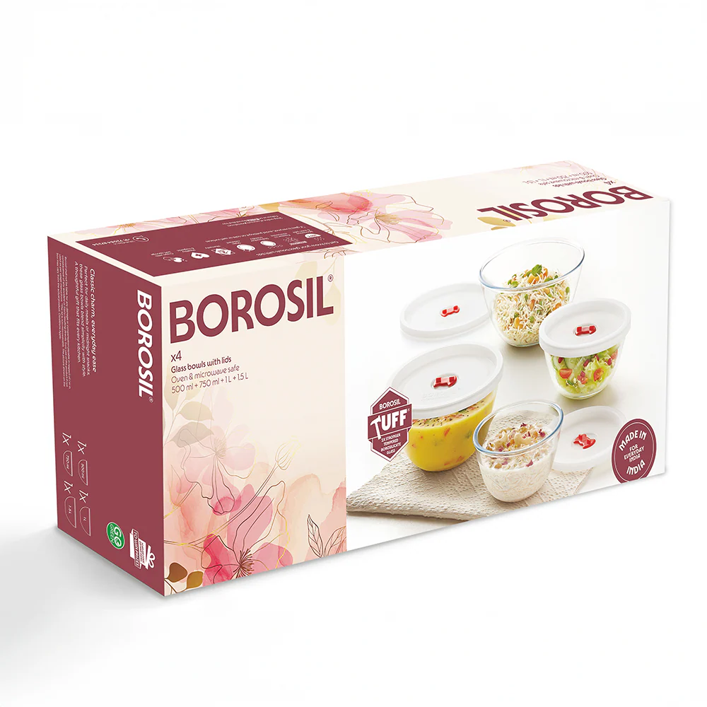 Borosil Tuff-Glass Mixing & Serving Bowl Set