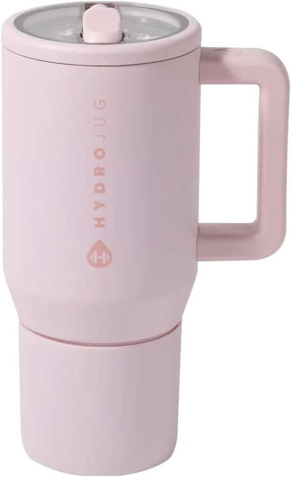 40 oz Water Bottle with Handle & Flip Straw - Fits in Cup Holder, Leak Resistant Tumbler-Reusable Insulated Stainless Steel & Rubber Base