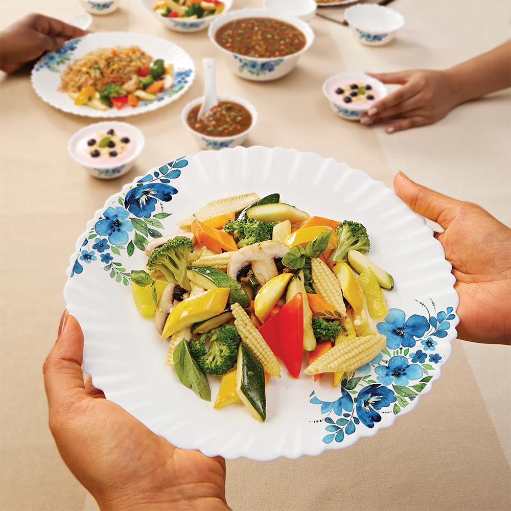 Larah by Borosil Pansy Dinner Set, 12 pc