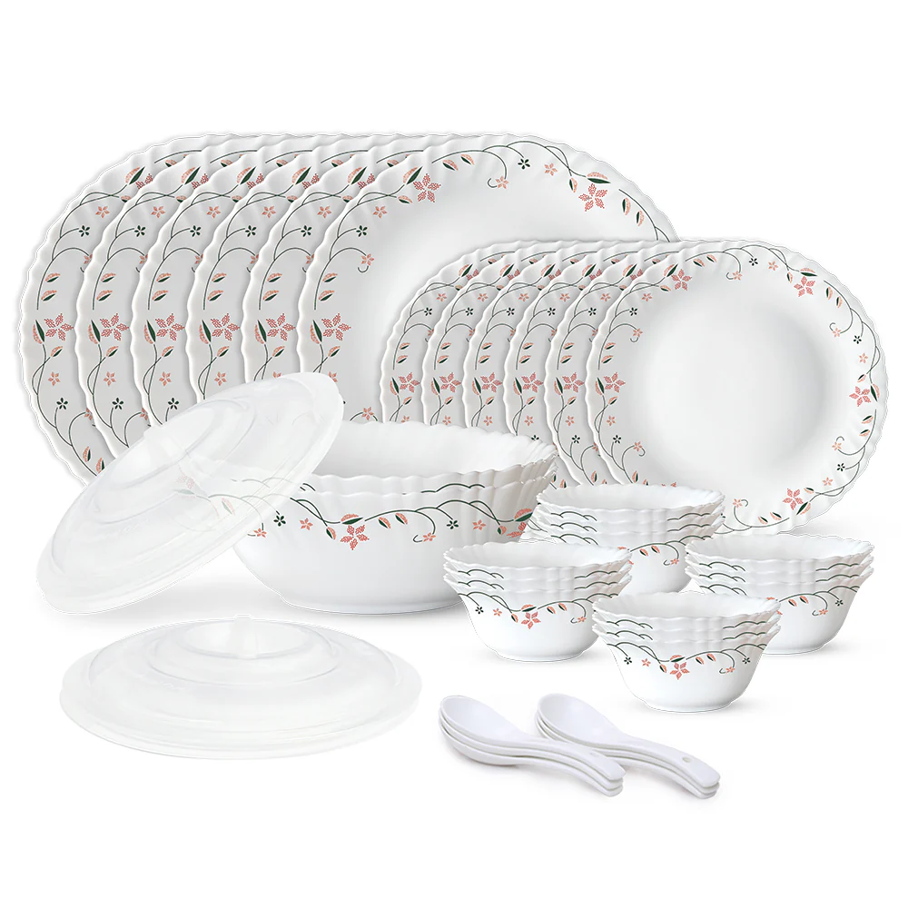 Larah by Borosil, Garland Dinner Set, 34 pc