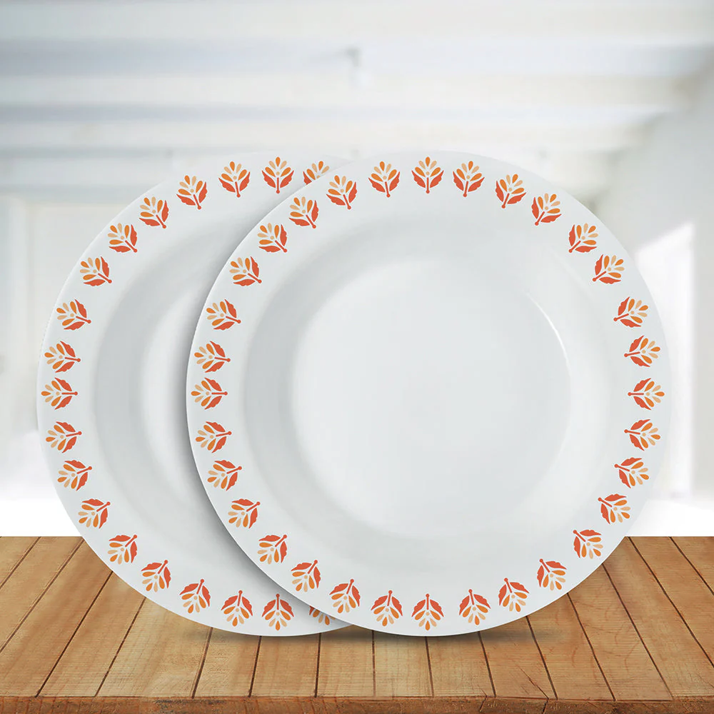 Larah by Borosil Gardenia Snack Plate, 2 pc