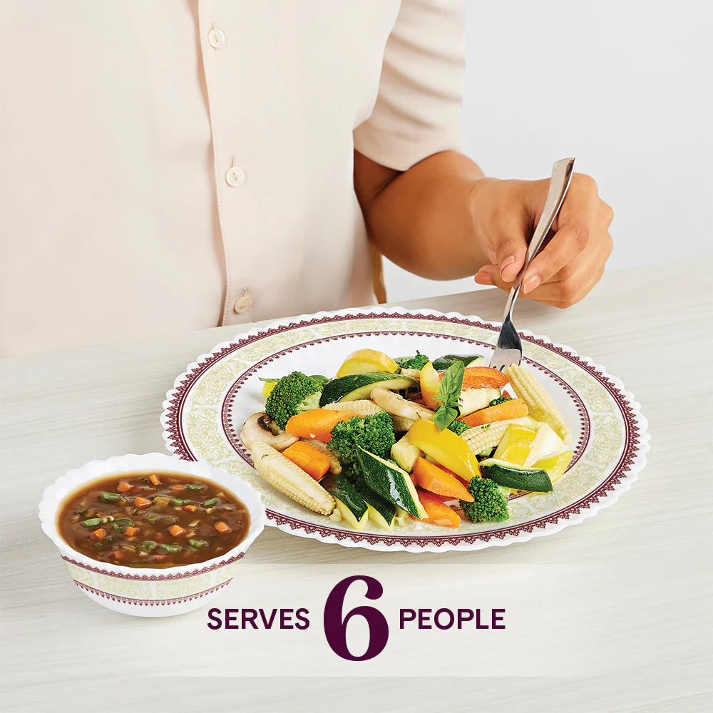 Larah by Borosil Elega Dinner Set, 27 pc