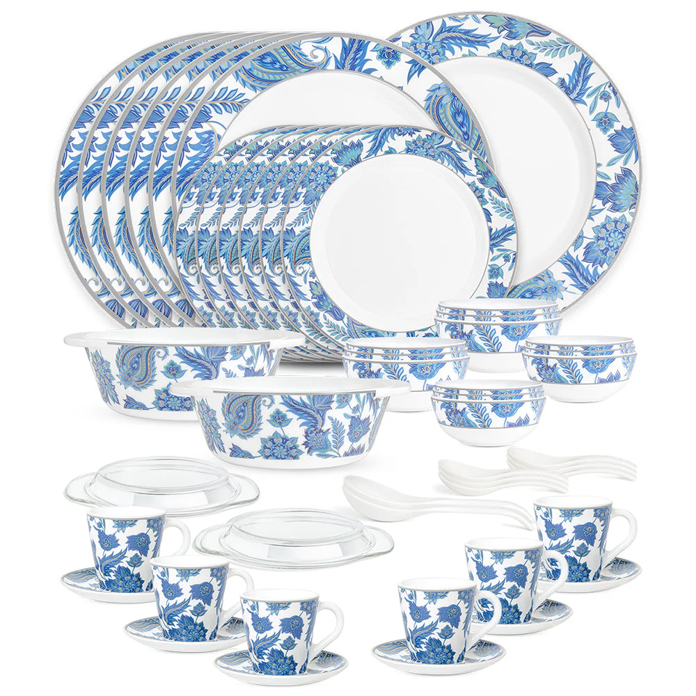 Larah By Borosil New Iris Dinner Set, 49 pc
