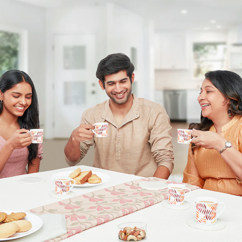 Larah by Borosil Crysta Costa Mug Set, 100ml x 6