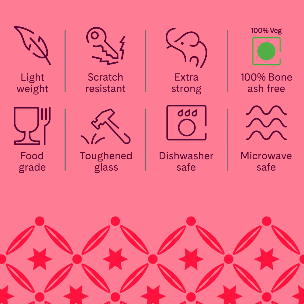 Larah by Borosil Blue Iris 47 pc Dinner Set