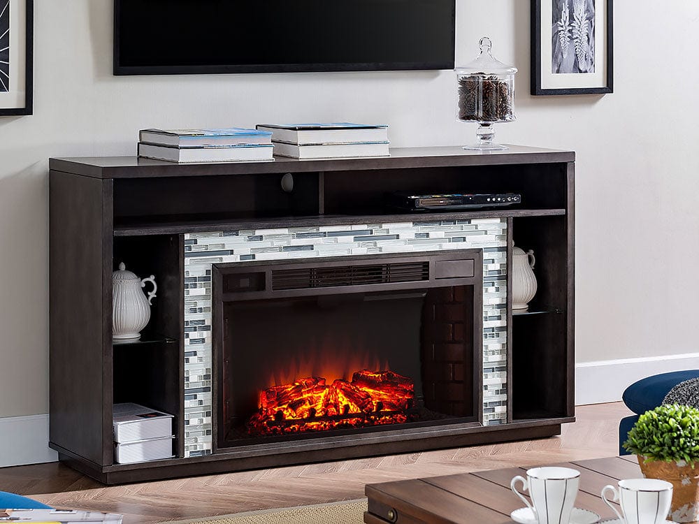 Callum Electric Fireplace TV Stand in Smoked Ash