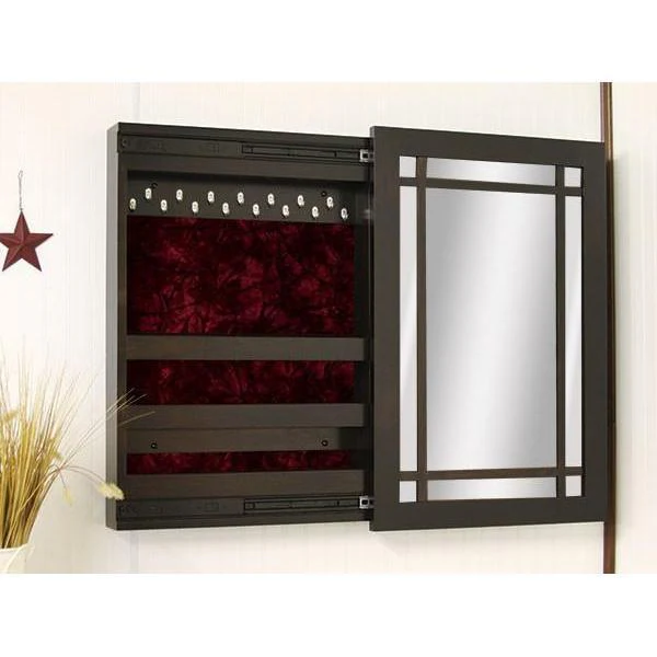 Amish Colonial Wall Mount Jewelry Mirror