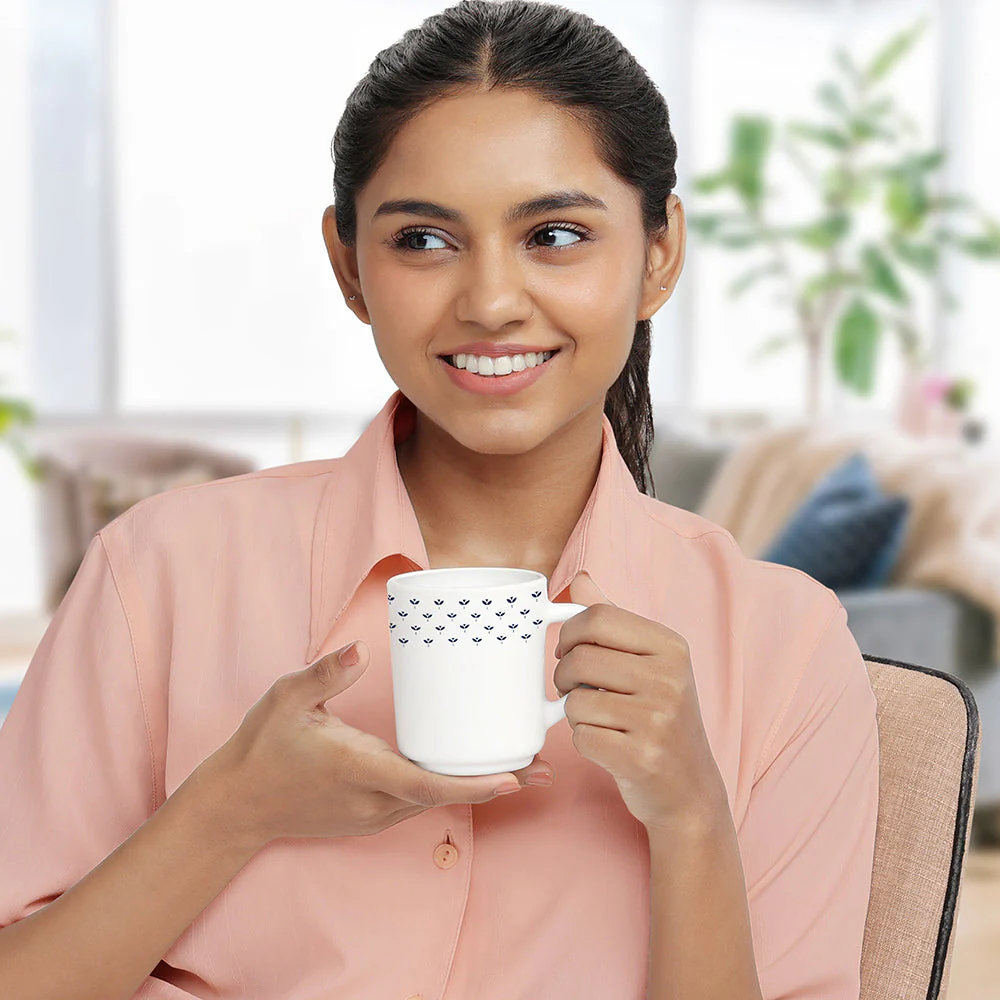 Larah by Borosil Fabula Mug Set, 100ml x 6