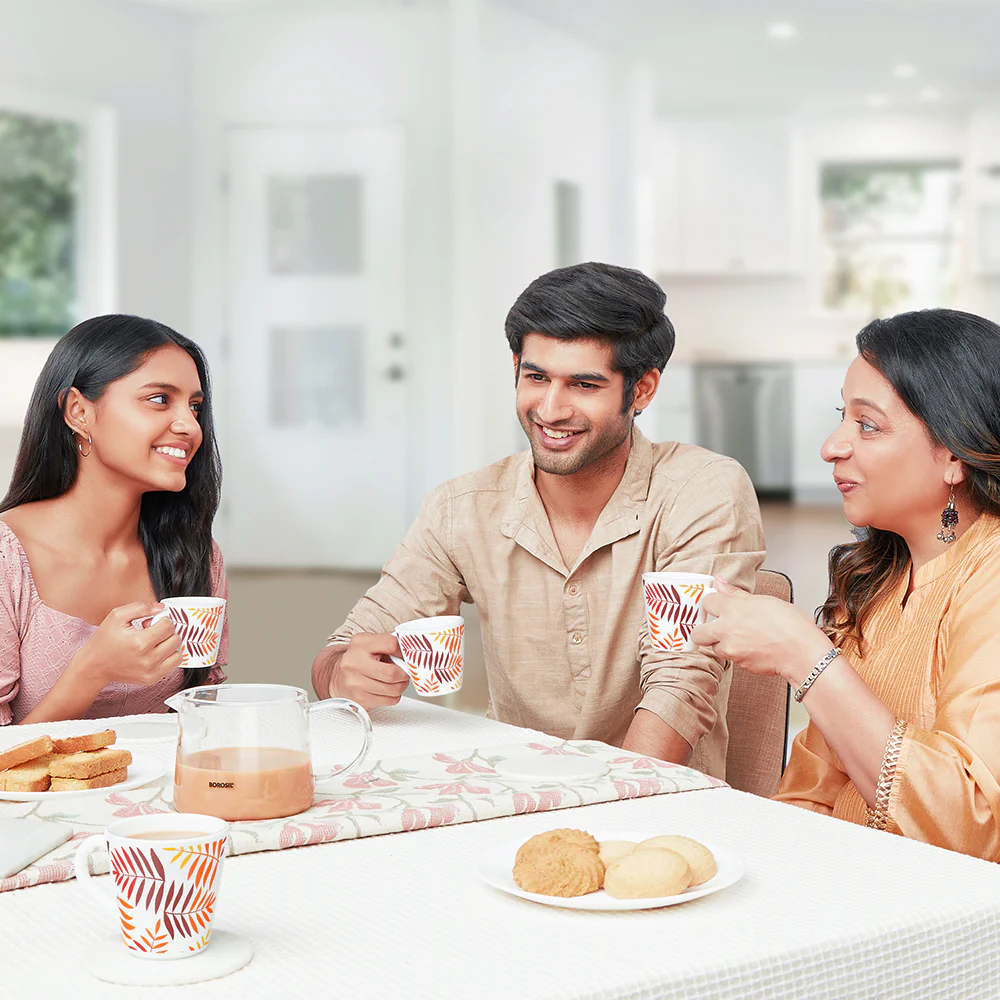 Larah by Borosil Novelty Costa Mug Set, 160ml x 6