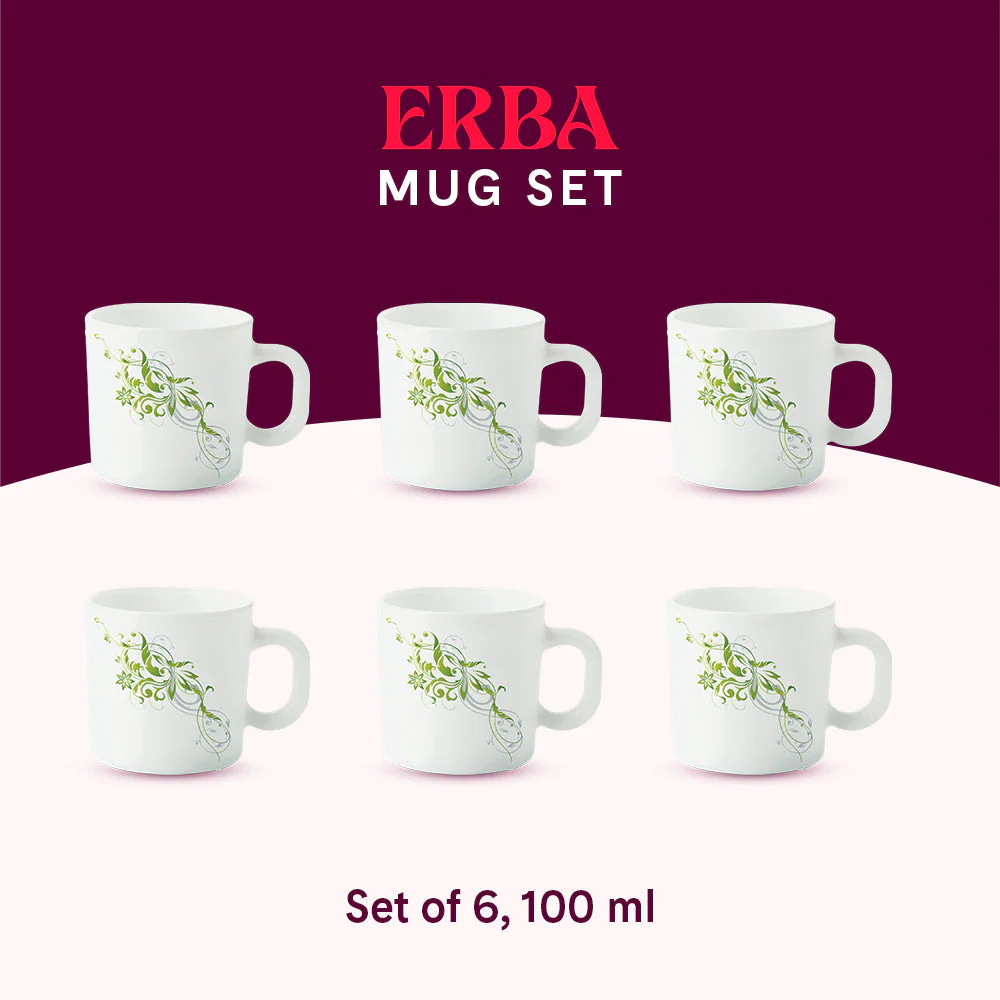 Larah by Borosil Erba Mug Set, 240ml x 2