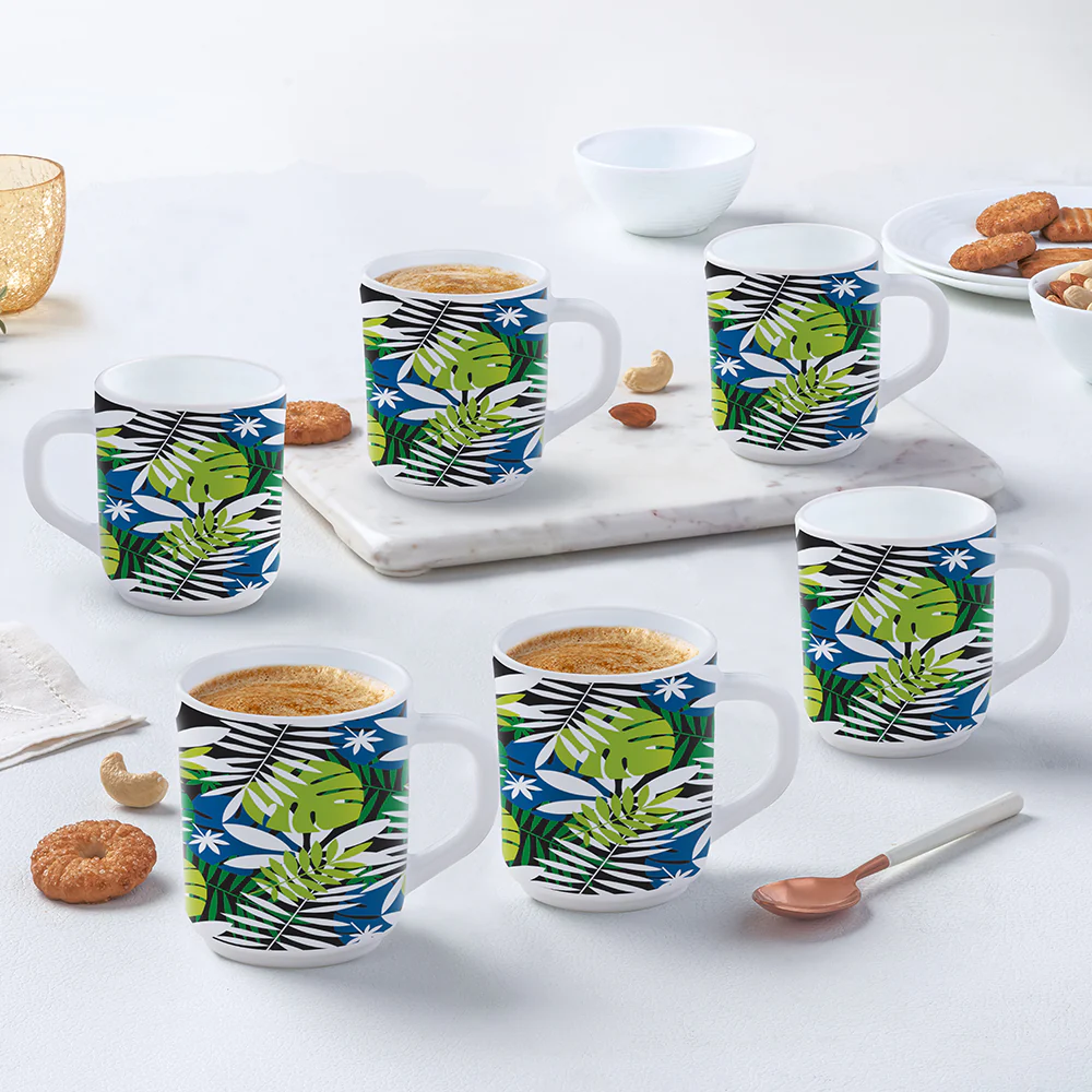 Larah by Borosil Forest Mug Set, 240ml x 6