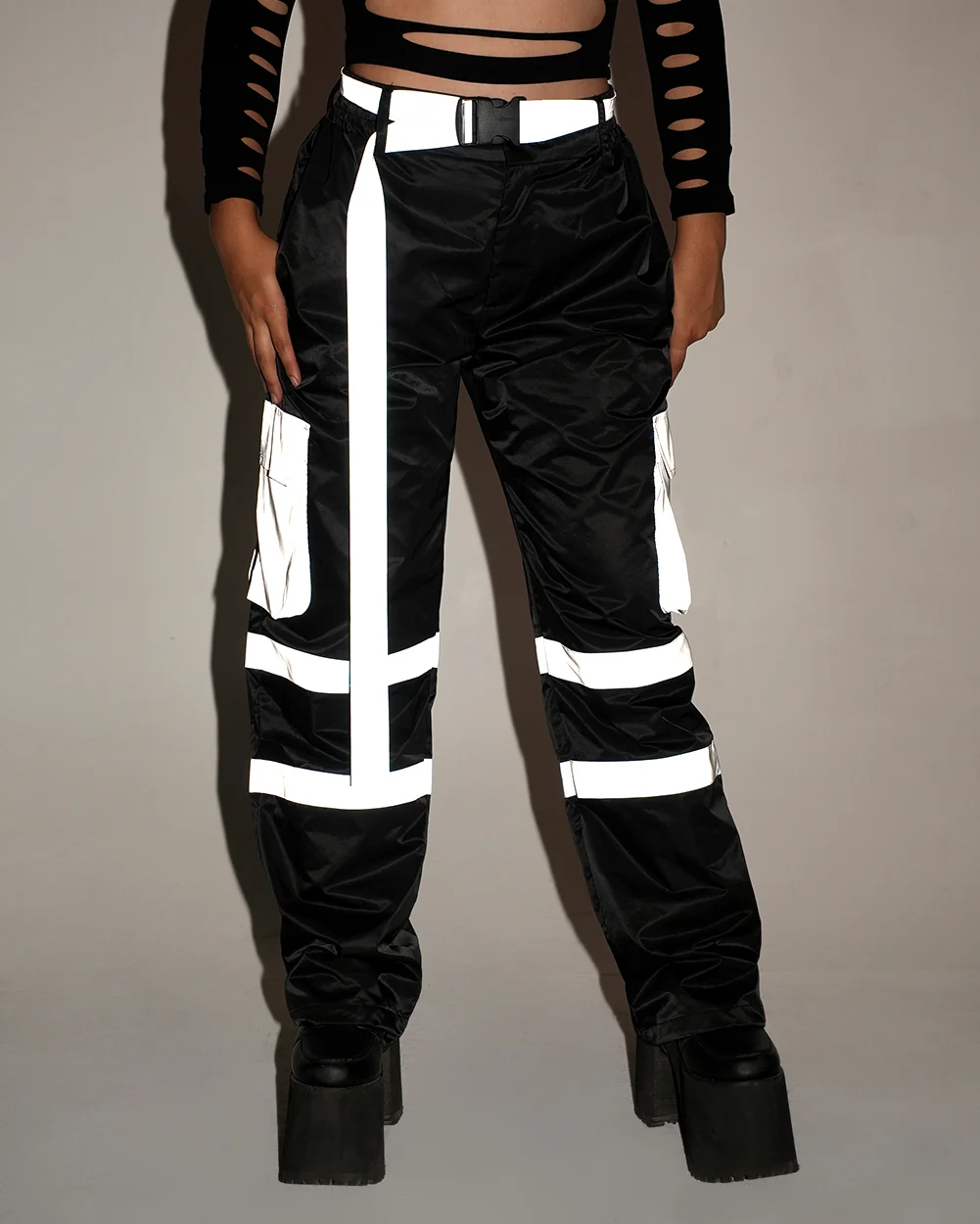 Post-Party Glow Reflective Wide Legged Pants