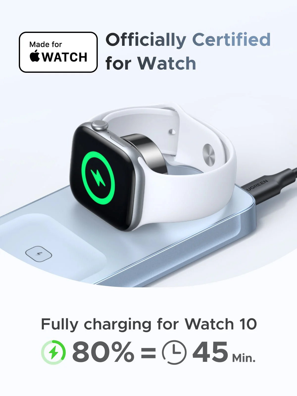 UGREEN MagFlow 3-in-1 Magnetic Wireless Charger (Qi2 25W, MagSafe-Compatible)