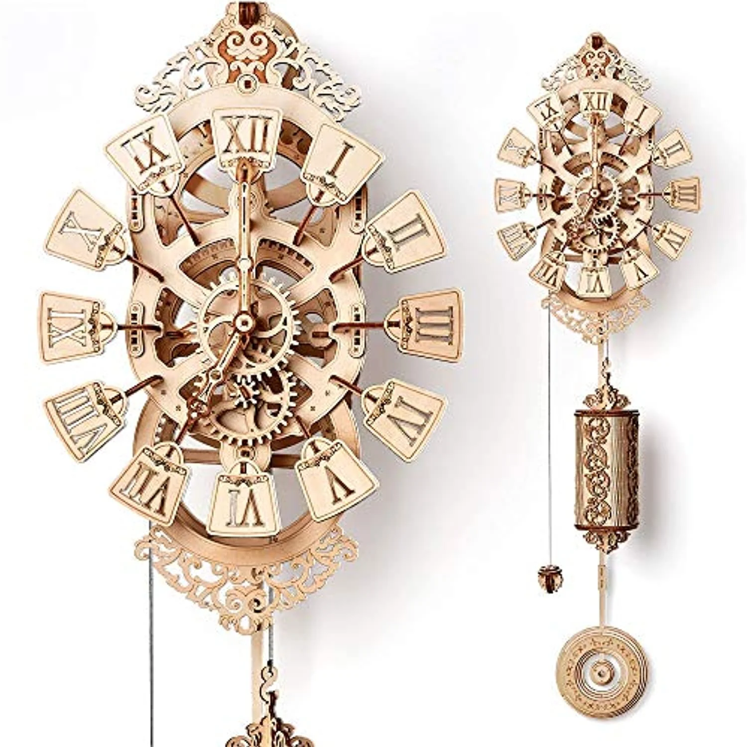 Pendulum Wall Clock Kit to Build, Wooden DIY 3D Wooden Puzzle