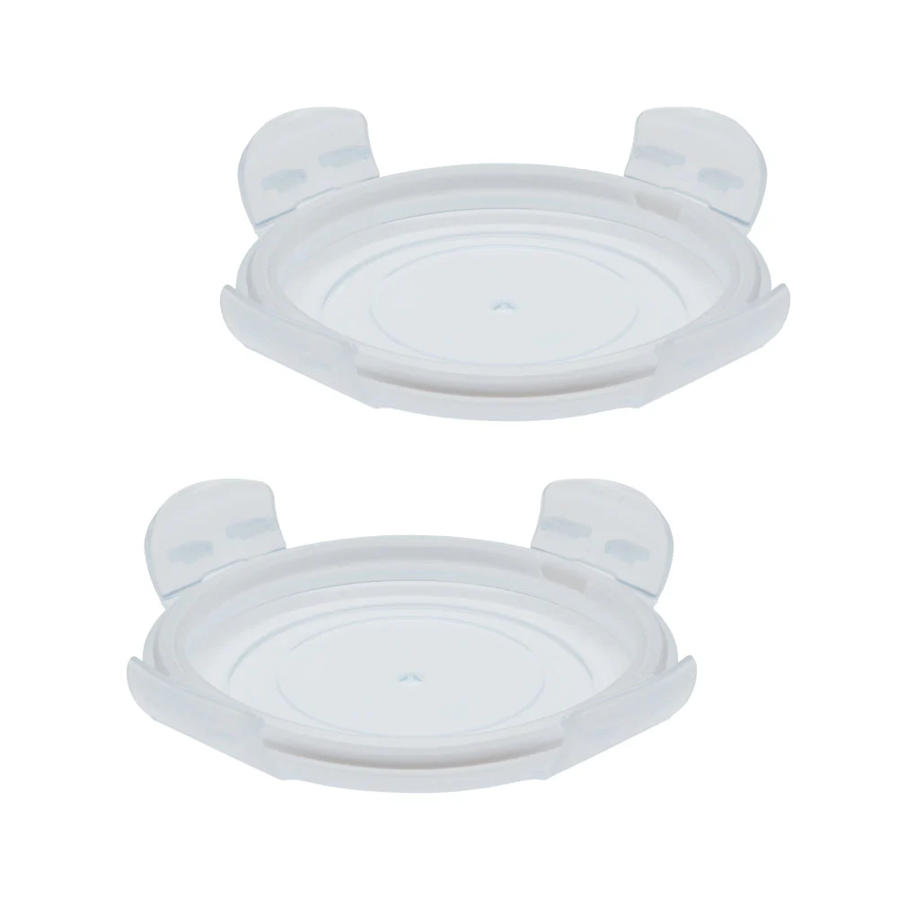 Borosil Round 240 ml Lid w Gasket, Set of 2