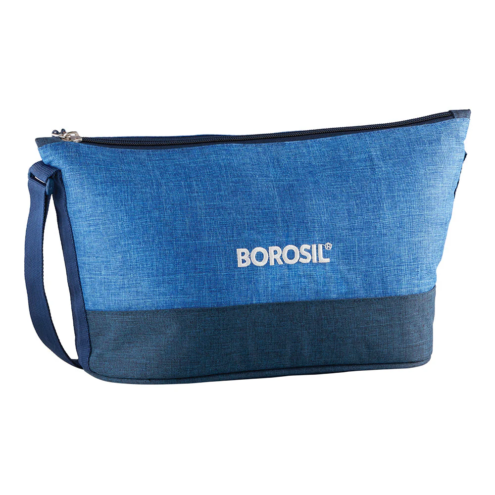 Borosil Prime Daisy Glass Lunchbox, 320ml x 2 (+) 240ml x 2