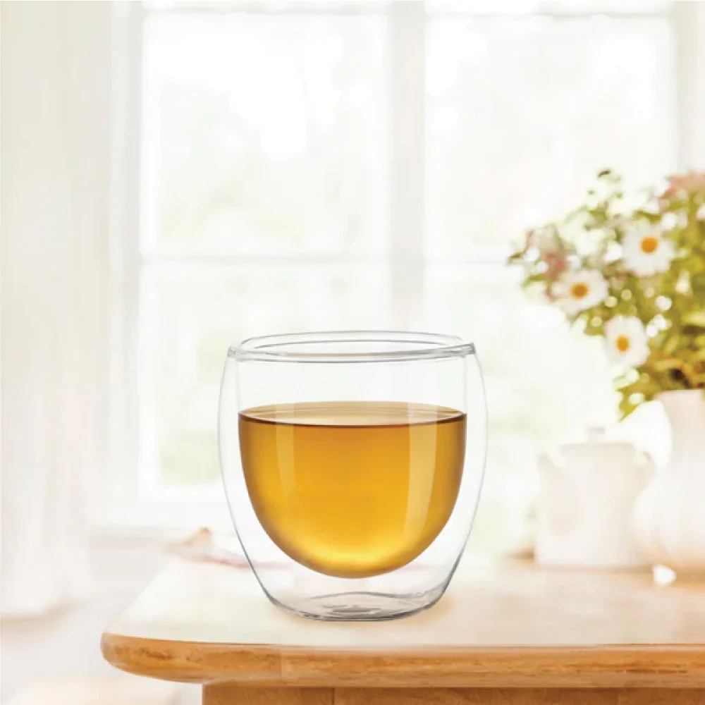 Borosil Bella Double Wall Glass Tumbler, Set of 2, 300ml