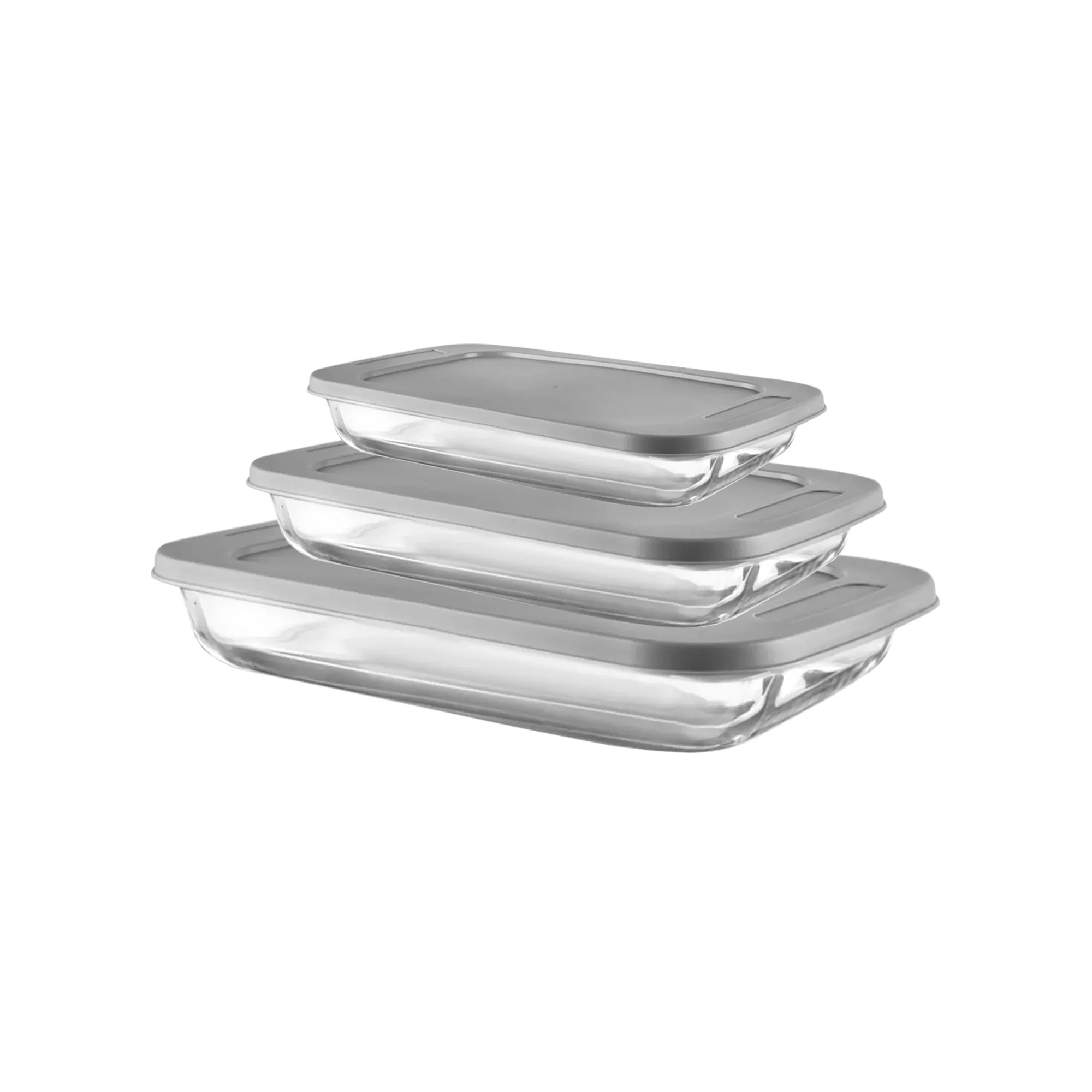 CH 3 Piece Rectangular Casserole Set Grey