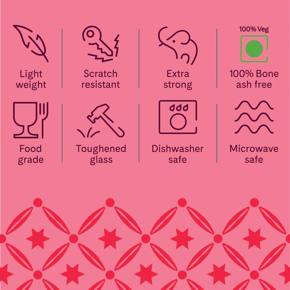 Larah by Borosil Crescent Dinner Set, 12 pc