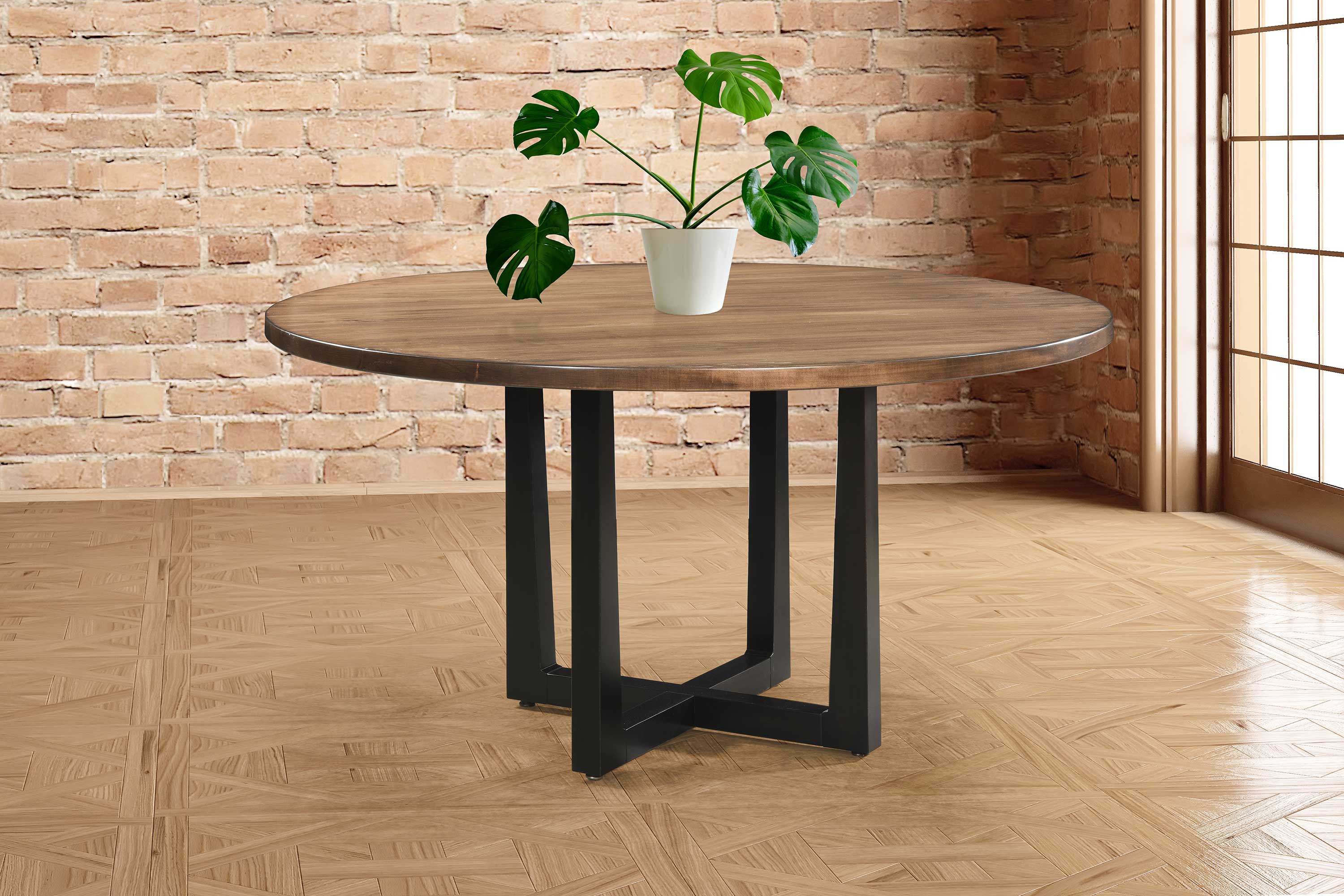 Amish Lindor Single Pedestal Table