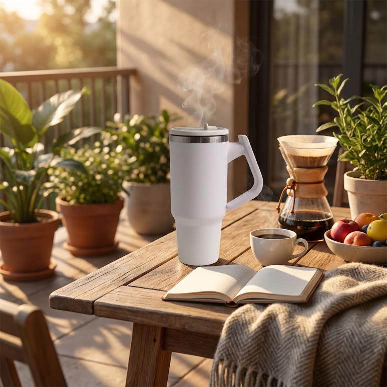 1.2Lt Stainless Steel Flask White