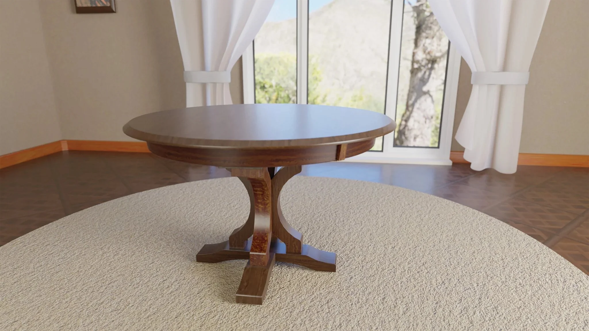 Amish Gatlin Round Single Pedestal Table