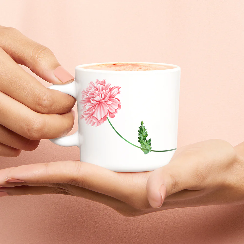 Larah by Borosil Red Mist Mug Set, 180ml x 6