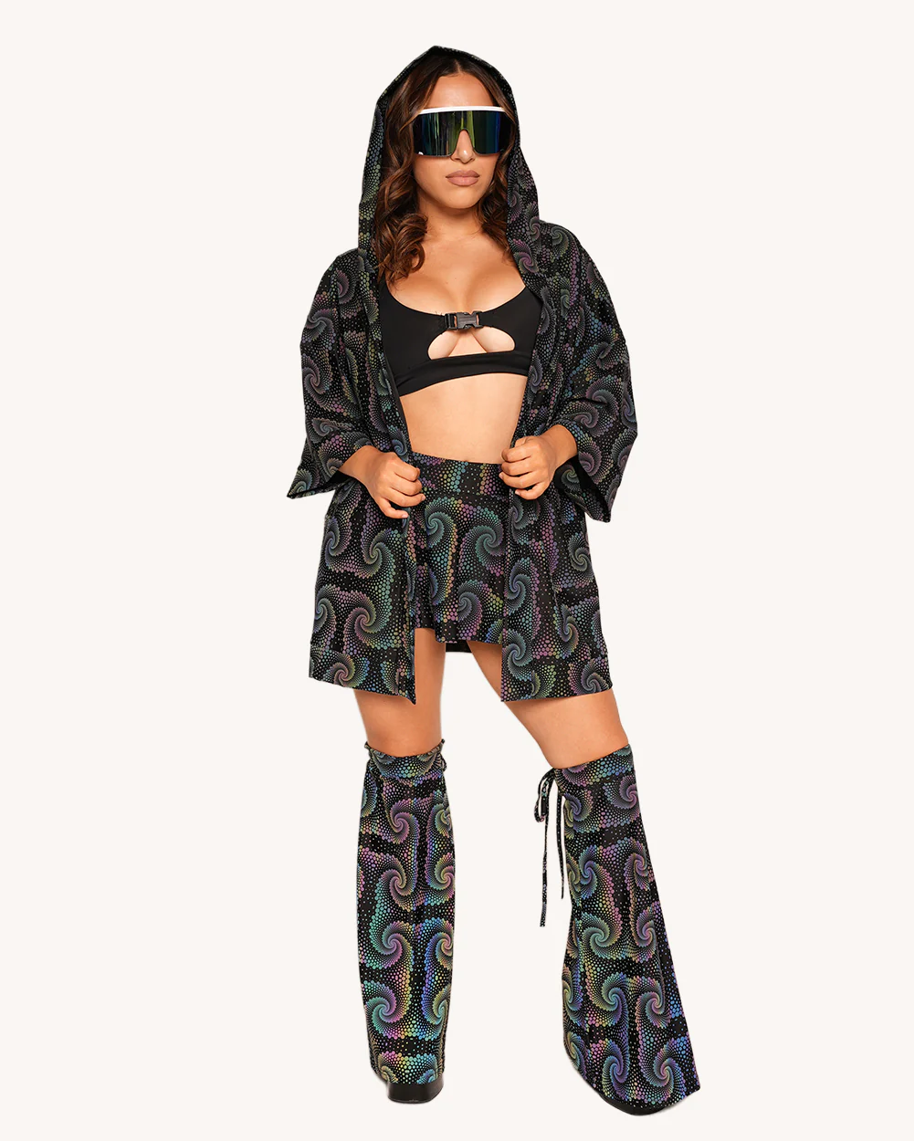 Waking Vision Rainbow Reflective Hooded Robe