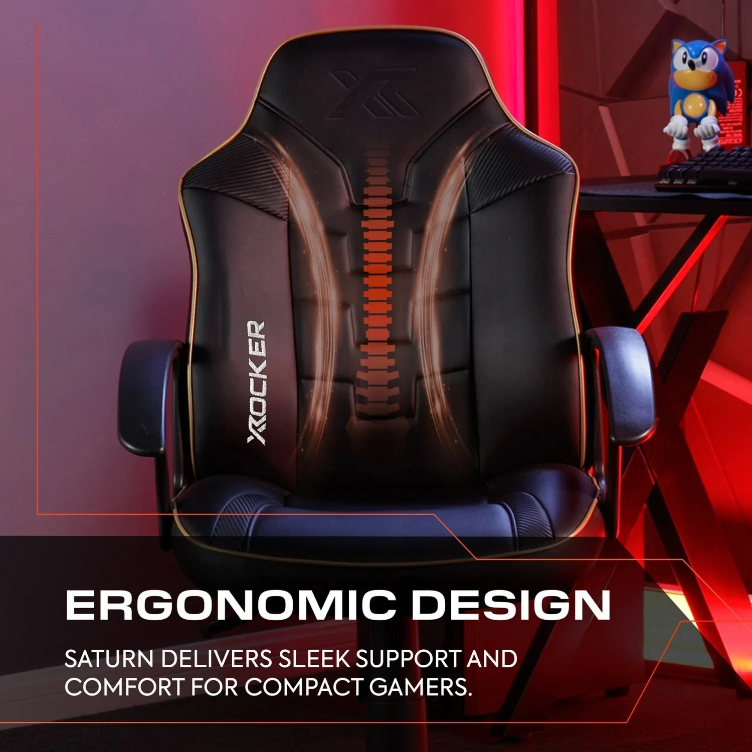 Saturn Ergonomic PC Office Gaming Chair - Black