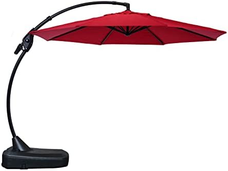 Deluxe Curvy Aluminum Offset Umbrella, Patio Cantilever Umbrella