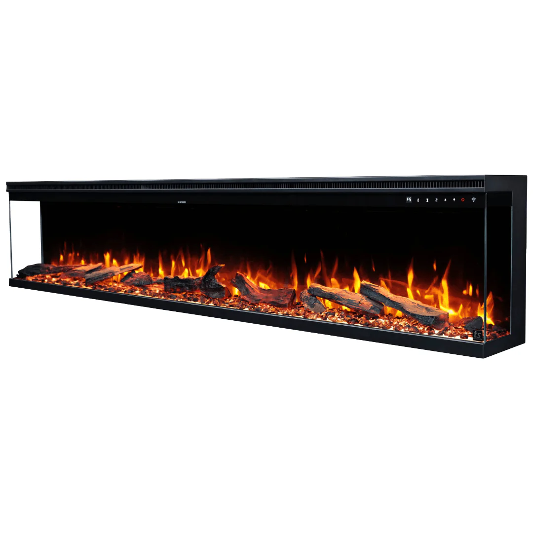 Sideline Infinity Pro 84 Inch 3 Sided Recessed Smart Electric Fireplace 80066