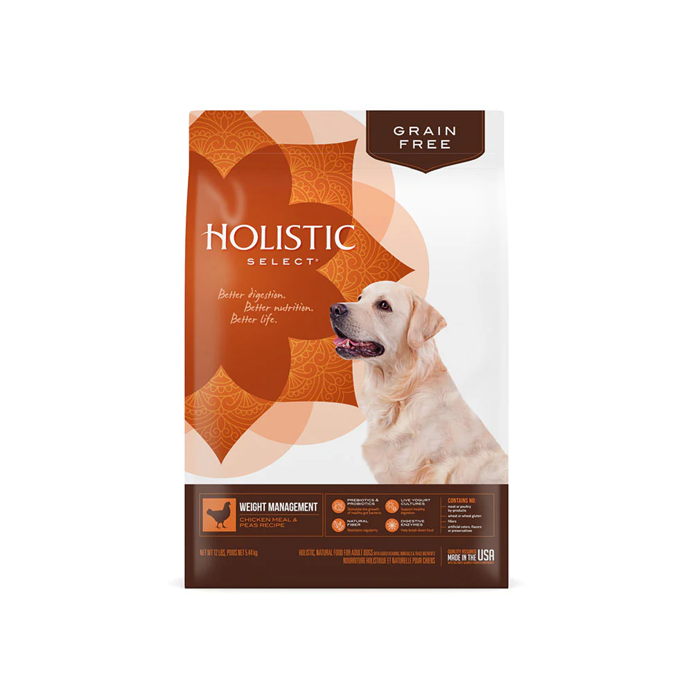 Holistic Select® Grain Free Weight Management Chicken Meal & Peas Recipe Dog Food 24 Lbs