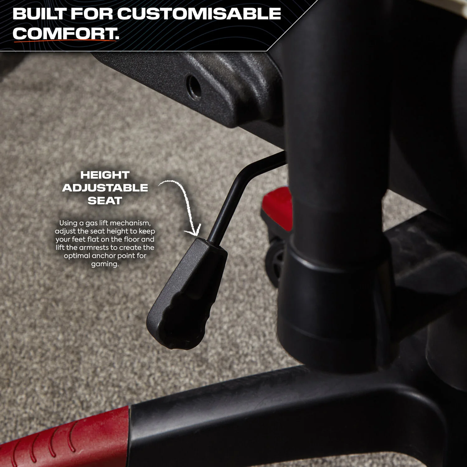 Agility Compact Ergonomic eSports Gaming Chair for Juniors - Black / Red