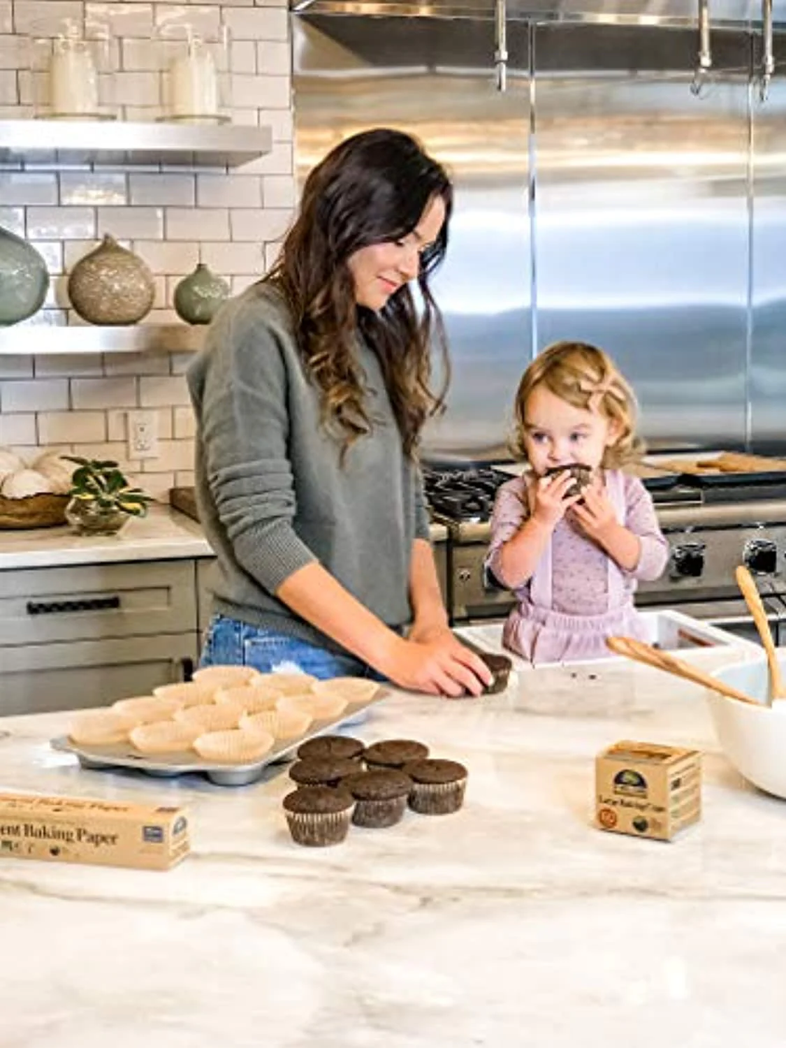 Unbleached Large Baking Cups, 60-Count Boxes, Brown (24 Pack)