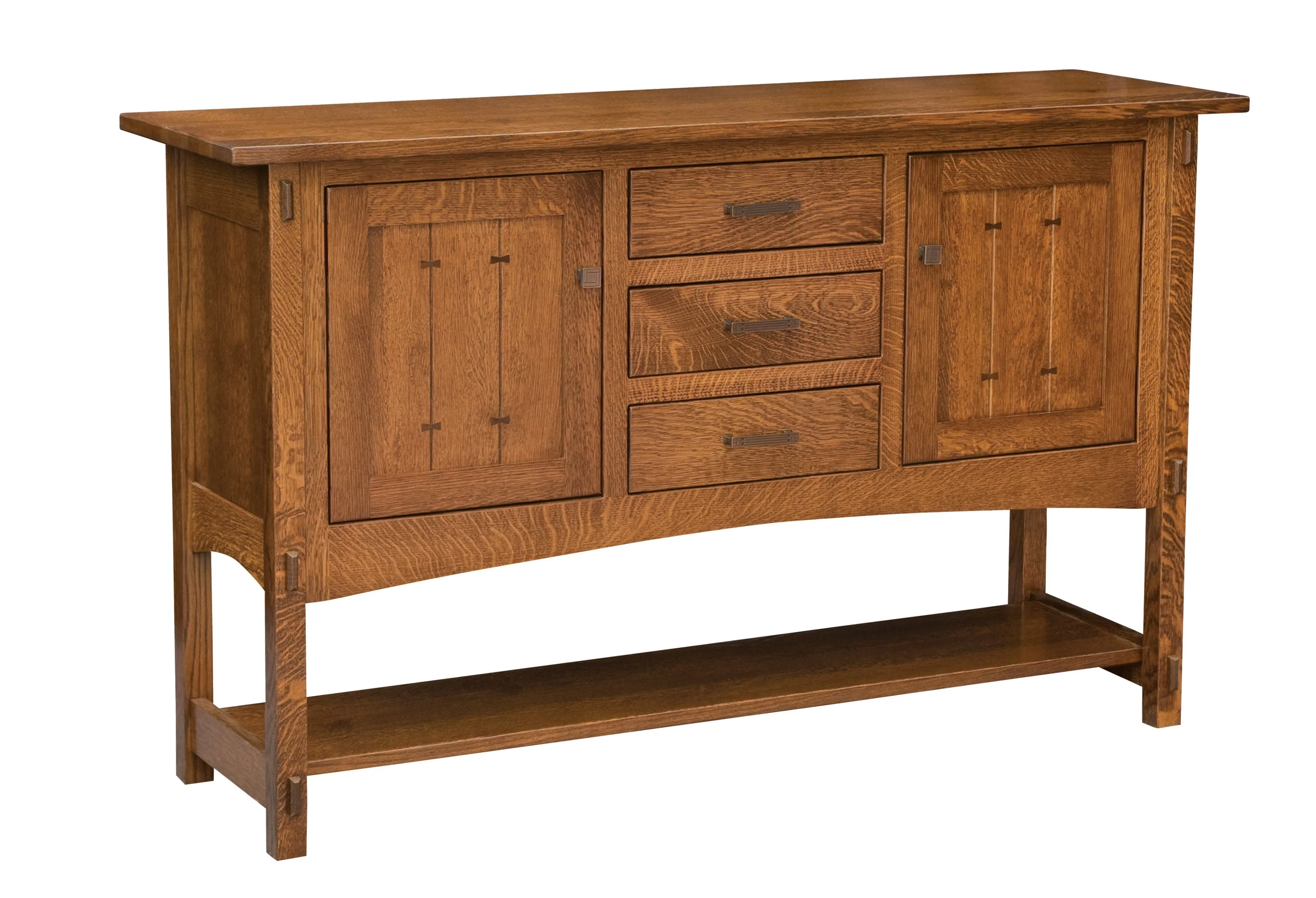Amish Crestline Three Drawer Two Door Sideboard