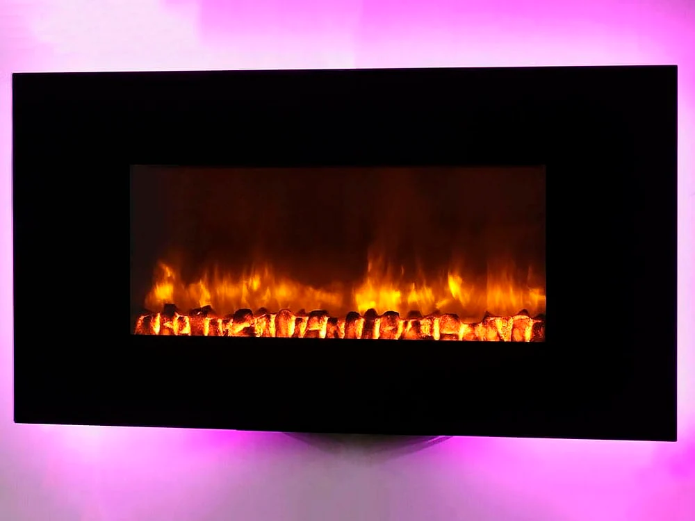 Dynasty 50-In Wall Mount Electric Fireplace w/ Logs