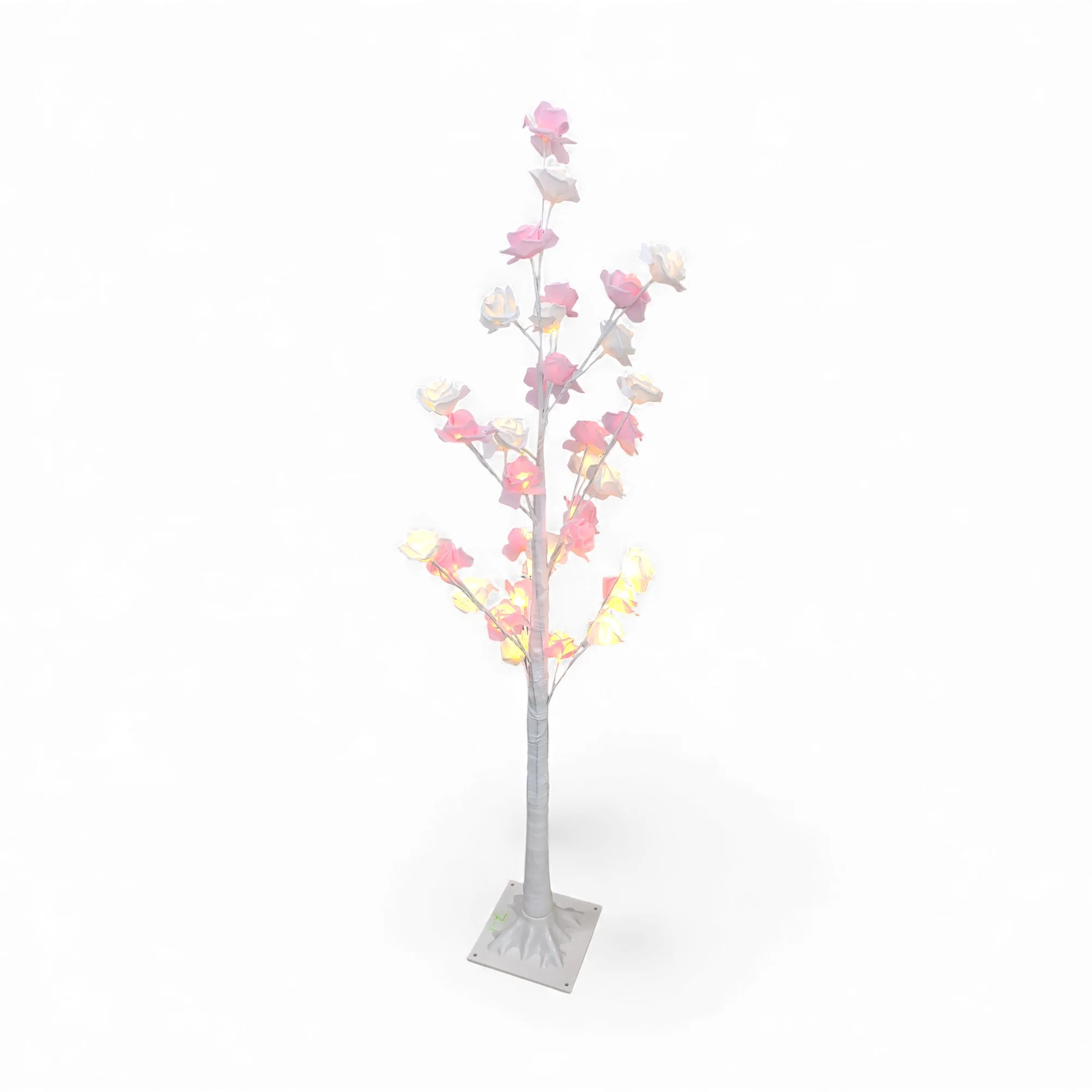 1.2m LED Tree with Roses Pink & White