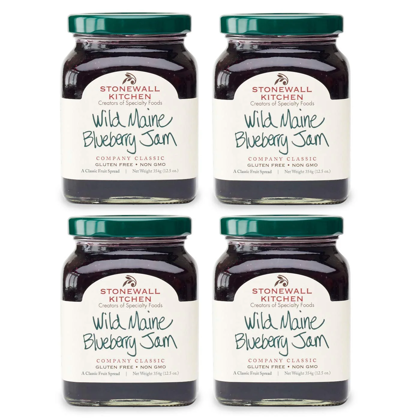 Wild Maine Blueberry Jam 12.5 Ounce, Pack of 4