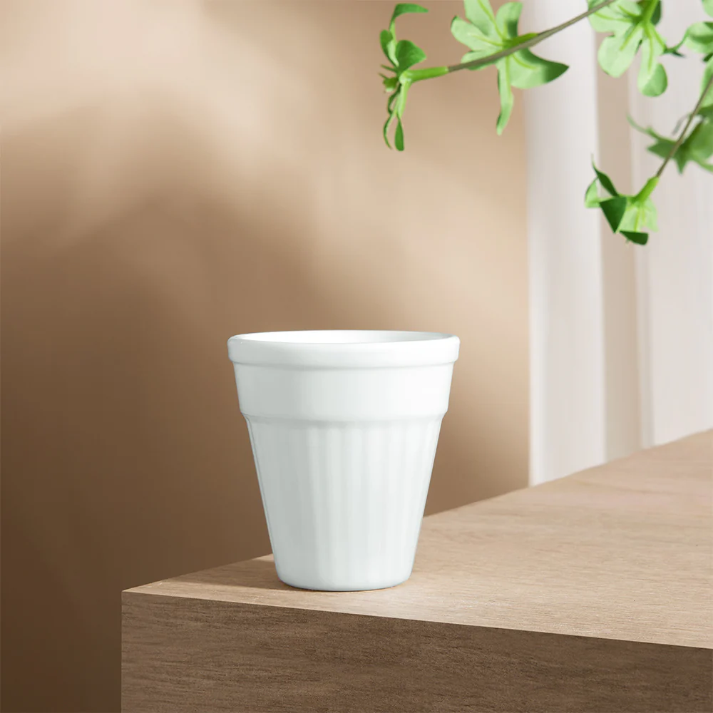 Larah By Borosil Kulhad Set, White, 100ml x 6