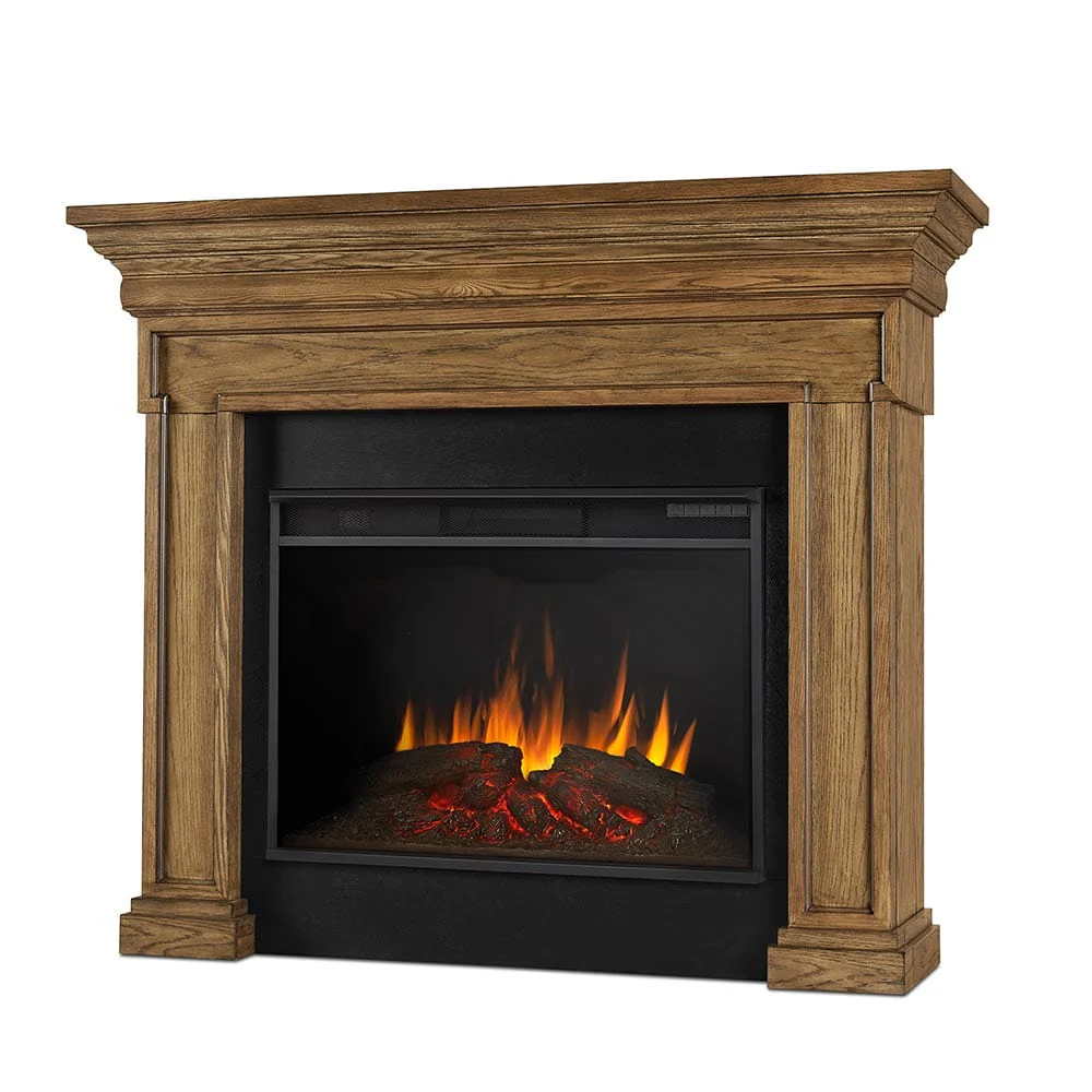 Emerson Grand Electric Fireplace Mantel Package in English Oak