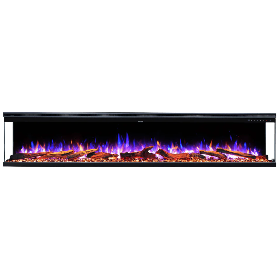 Sideline Infinity Pro 84 Inch 3 Sided Recessed Smart Electric Fireplace 80066