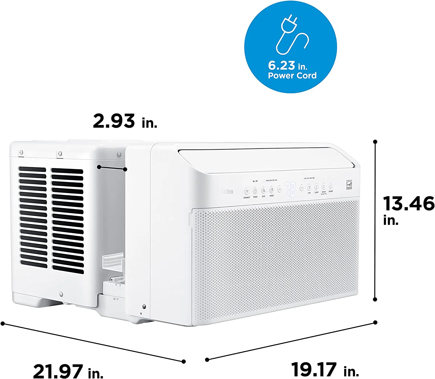 Smart Inverter Window Air Conditioner, Cools up to 350 Sq. Ft. 35% Energy Savings, Remote Control