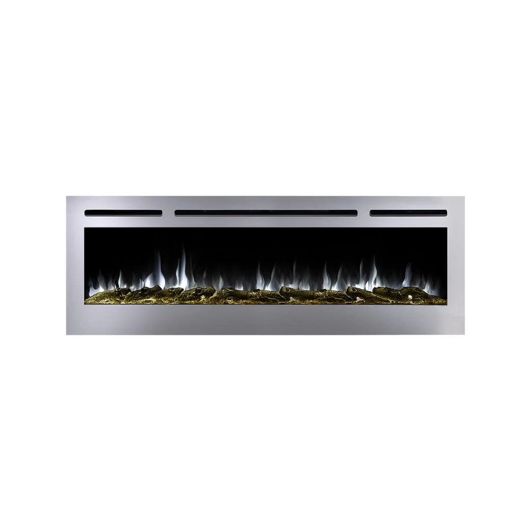 The Sideline Deluxe Stainless Steel 60 Inch Recessed Smart Electric Fireplace 86277