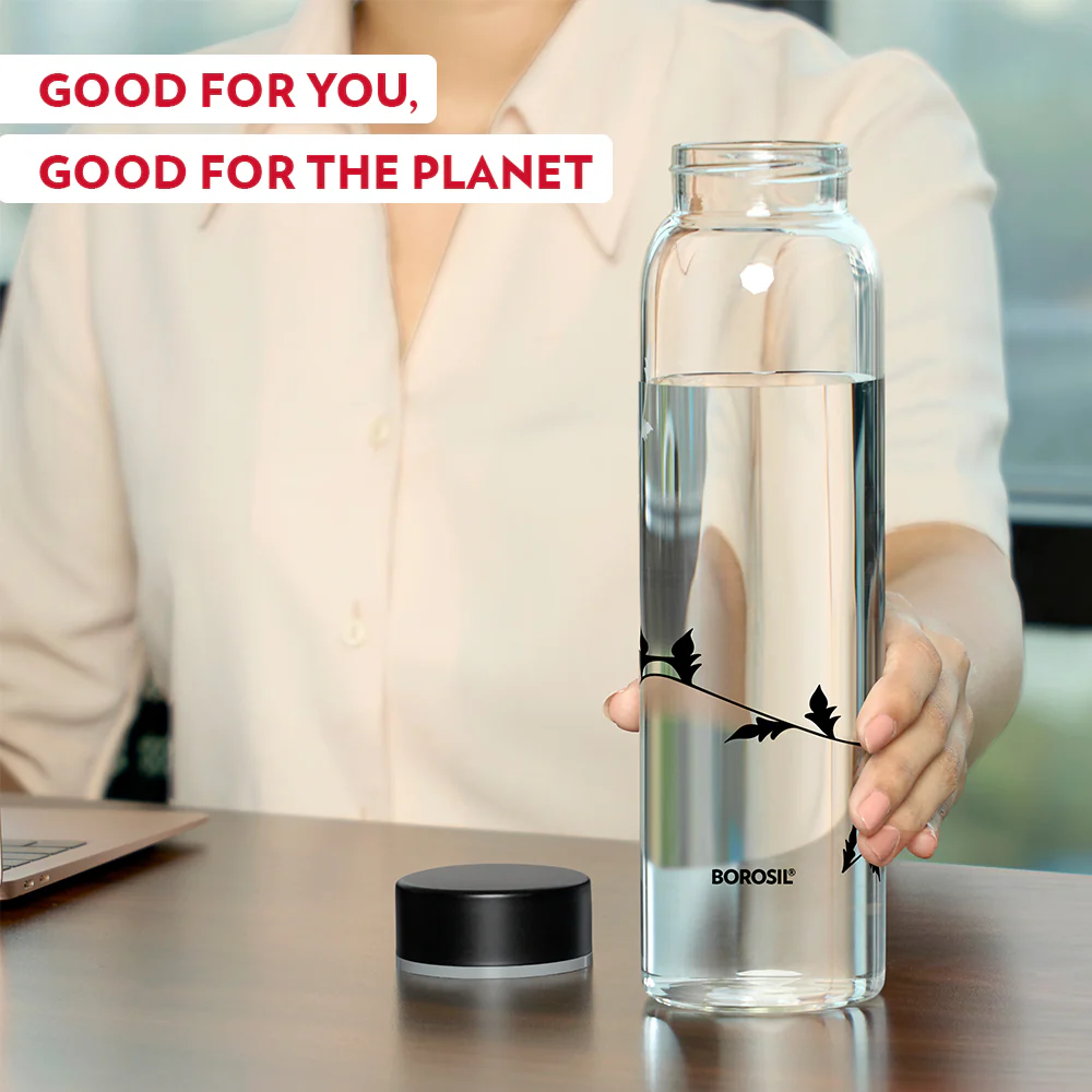 Crysto Black Krip Glass Bottle