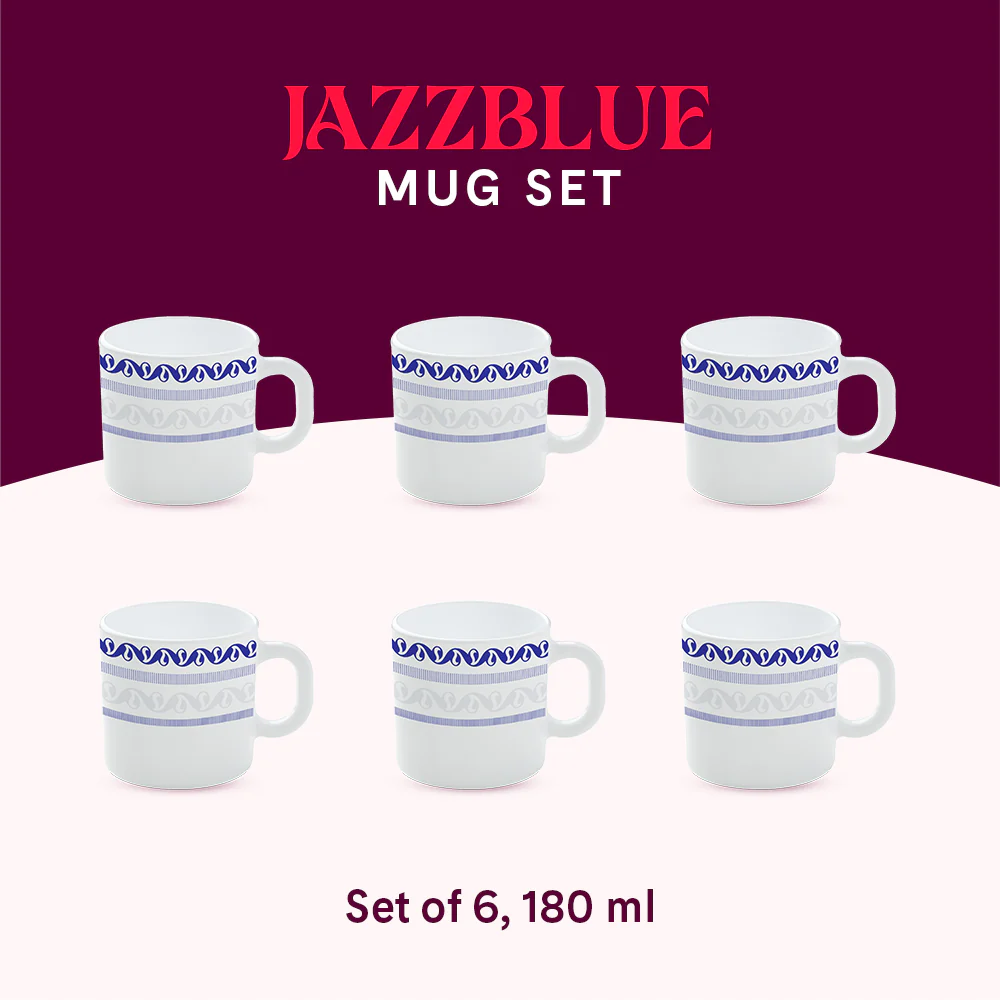 Jazzblue Mug Set, 180ml x 6