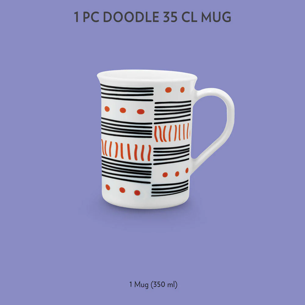 Larah by Borosil Doodle Mug, 350ml